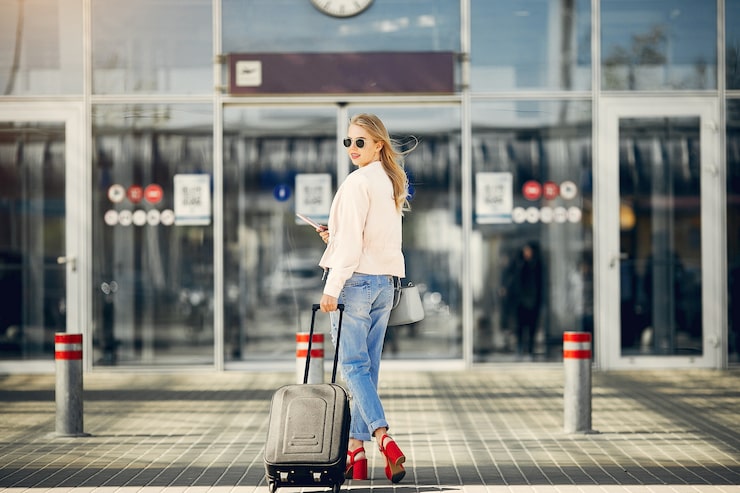 Beautiful Girl Standing Airport 1157 22051